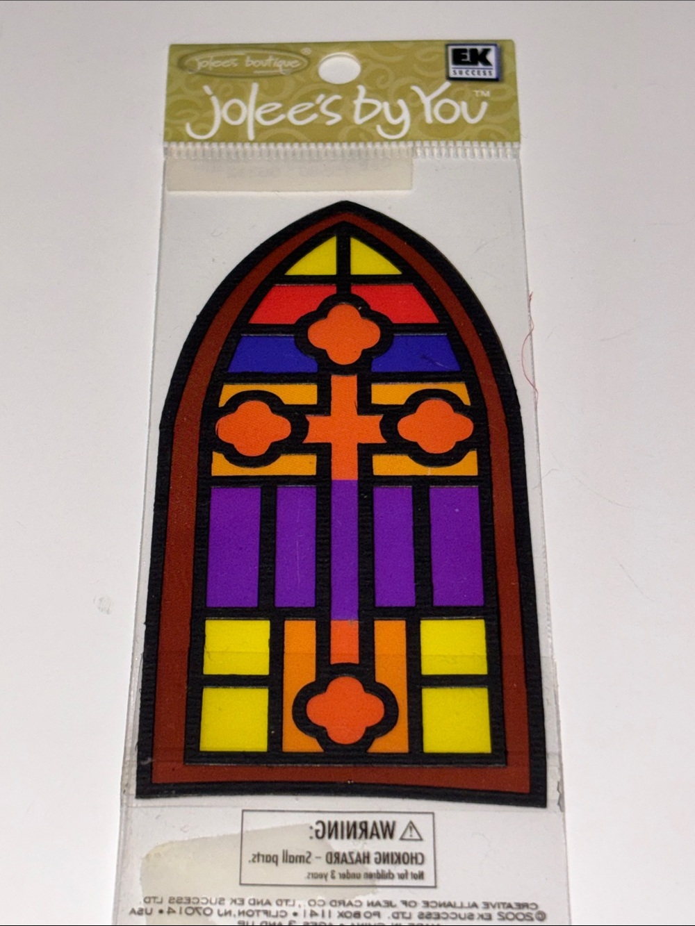 Jolee's By You Stained Glass Church Window EMBELLISHMENT - Purple, Yellow, Orang